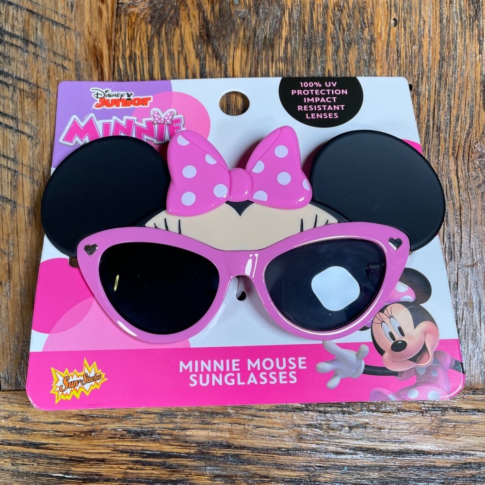 Disney Junior Minnie Mouse Sun-Staches Kid Sunglasses Pink Bow UV Protection NEW